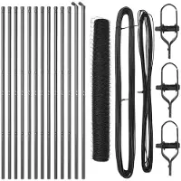 vidaXL Clôture hexagonale à fixer au sol, 25 x 1 mètre, acier revêtu de PVC