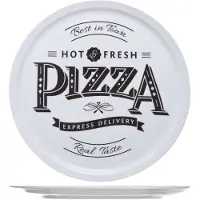 Cosy & Trendy Set De 6 Assiettes À Pizza Imprimée En Porcelaine - D 30 Cm - Blanc