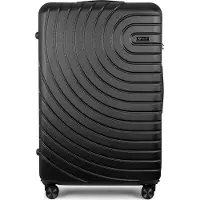 Solier Valise rigide Valise de voyage à 4 roulettes Valise à roulettes avec serrure à combinaison Hardcase Valise de vol Trolley de voyage 56L Noir