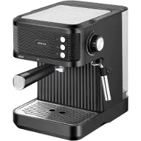 Jocca Machine à espresso noir 850W - pression 20 Bar, réservoir 1,8L, mousseur à lait, acier inoxydable
