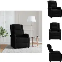 vidaXL Fauteuil Relax Noir Tissu - Fauteuil