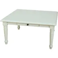 Ebuy24 Amaretta Table basse vintage, blanc, vintage patiné, 100x100 cm avec 1 tiroir.
