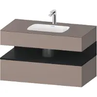 Duravit Collection One lavabo à encastrer avec meuble sous-vasque en console, 1000x550x600mm, niche chêne noir, QA4786016430010