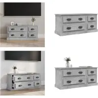 vidaXL Armoire TV gris béton 100x35,5x45 cm Bois composite - Armoire TV - Meubles TV - Supports TV