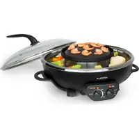 Klarstein Szechuan 2-en-1Hot Pot et plaque à grillades 5l 1350 / 600 W noir