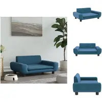 vidaXL Lit pour chien bleu 70x45x33 cm velours - Lits pour chiens