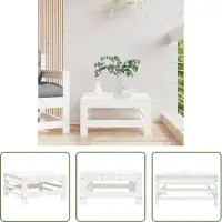 The Living Store Tabouret de jardin Blanc Pin massif