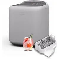 Klarstein SparkIce machine à glaçons - 15 kg/24 h, 6 min, 2 tailles, nettoyage auto, tactile, pelle incluse, machine à glaçons maison, petite machine à glaçons, blanc