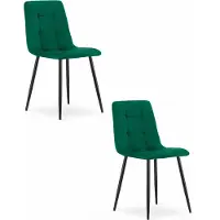 Leobert Chaise Valora KARA Vert Foncé x2 - Paire de chaises vert foncé au charme cosy
