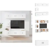 vidaXL Ensemble de 7 meubles TV Blanc Matériau dérivé du bois - Meubles TV