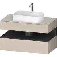 Duravit Collection One Meuble sous-vasque sur console, 1 tiroir, 1 tiroir, découpe au centre, 1000x550x600mm, niche graphite super mate, QA4731080830010