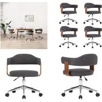 vidaXL Chaise de salle à manger pivotante 4 pcs. Gris Bois courbé et tissu - Chaise de salle à manger - Chaise de salle à manger - Chaise de salle à manger