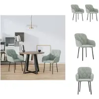 vidaXL Chaise de salle à manger 2 pcs. Velours gris clair - Chaises de salle à manger