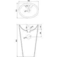 Mexen Orkla lavabo à poser au sol 50 x 38 cm, blanc - 26065000