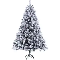 SVITA Sapin de Noël artificiel neige pommes de pin baies incl. support 210cm