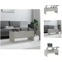 vidaXL Table basse gris béton 102x50,5x46,5 cm Bois composite - Tables basses