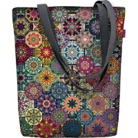 Arso Sunny Sac à bandoulière avec fermeture éclair Femme Shopper 36x40 cm (convient pour A4) Sac de transport Sac en tissu avec motif Valencia