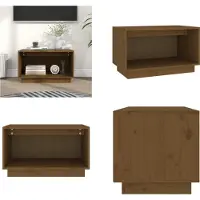 vidaXL Armoire TV Marron Miel 60x35x35 cm Pin massif - Armoire TV - Meubles TV - Supports TV