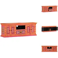 vidaXL Armoire TV Rose 110x30x40 cm Bois massif Mango - Meuble TV