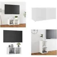 vidaXL Armoire TV Blanc 72x35x36,5 cm Bois composite - Armoire TV - Meubles TV - Armoire TV