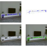 vidaXL Armoire TV avec lampes LED Blanc 290x36,5x40 cm - Armoire TV - Pied de TV - Armoire média
