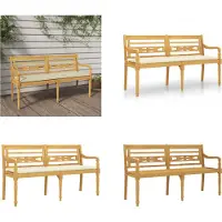 vidaXL Banc Batavia avec coussin crème 150 cm en bois massif de teck - Banc - Bancs - Bancs de jardin - Banquette