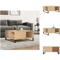 vidaXL Table basse Chêne Sonoma 80x80x36,5 cm Bois composite - Tables basses