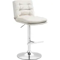CLP Chaise de bar Damar - velours, structure chromée - crème