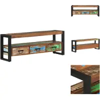 vidaXL Armoire TV 120x30x45 cm Vieux bois massif - Meuble TV