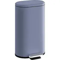 HOMCOM Poubelle cuisine 30L, poubelle à pédale rectangulaire avec seau intérieur amovible, couvercle à fermeture douce 90° et maintien en ouverture, anti-traces, pour bureau et maison, gris
