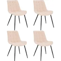 HOME DELUXE - Chaise rembourrée IKALO, lot de 4 - Couleur : crème - rembourrage moelleux, supporte jusqu'à 120 kg I Chaise de cuisine, chaise de salle à manger, chaise de salle à manger