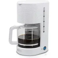 Briebe CM1171WHT Elegance Cafetière filtre avec verseuse en verre 10 tasses, filtres réutilisables blanc