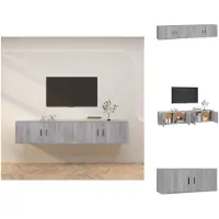 vidaXL Armoires murales TV 2 pcs. Gris Sonoma 100x34,5x40 cm - Meubles TV