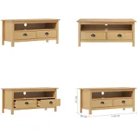 vidaXL Armoire TV Hill Marron Miel 110x40x47 cm Pin massif - Armoire TV - Meubles TV - Sideboard