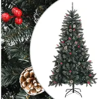 Prolenta Arbre de Noël artificiel avec pied, vert, 180 cm, en PVC