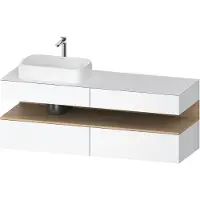 Duravit Collection One Meuble sous-vasque sur console, 2 tiroirs, découpe à gauche, 1600x550x600mm, niche en chêne naturel, QA4777030180010