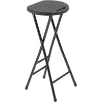Oviala Lot de 10 tabourets hauts pliants noirs - REKKEM