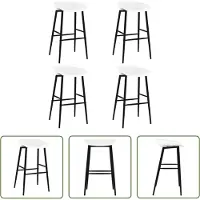 The Living Store Tabouret de bar 4 pcs. Blanc