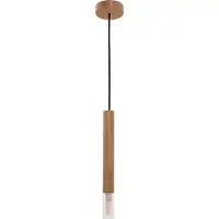 Zuma Line Suspension MADERA, bois clair et transparent, 1xG9x28W, dimensions : 180 x 4 x 4 cm, IP20,