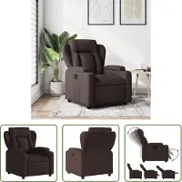 The Living Store fauteuil inclinable en tissu marron foncé