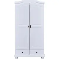 Ebuy24 Reusal Armoire 2 portes, 2 tiroirs, blanc.