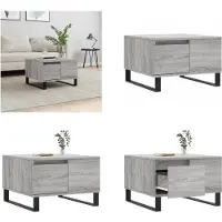 vidaXL Table basse Gris Sonoma 55x55x36,5 cm Bois composite - Table basse - Tables basses - Table d'appoint - Table de salon