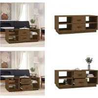 vidaXL Table basse brun miel 100x50x41 cm Pin massif - Table basse - Tables basses - Table d'appoint - Table de salon