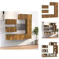 vidaXL Ensemble de meubles TV 6 pièces chêne fumé bois composite - Meubles TV
