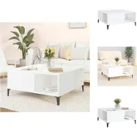 vidaXL Table basse blanche 80x80x36,5 cm Bois composite - Tables basses