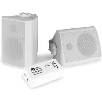Power Dynamics Aussenlautsprecher - BT10 -Verstärker mit Bluetooth und 4 " weissen Lautsprechern, Haut-parleur PA, Blanc