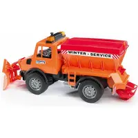 BRUDER Unimog Winter Service With Plow Blade 2572 Construction Game Orange