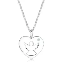 Elli Collier ange céleste avec diamant brillant, cadeau idéal, (Argent sterling 925, 45 cm)