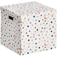 Zeller 14476 Dots Aufbewahrungsbox weiß, mit Punkten 33,5 x 33,0 x 32,0 cm