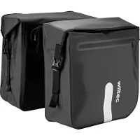 Wiltec double sacoche de porte-bagages 37 x 16 x 51 cm, sacoche de vélo porte-bagages 46 l d'espace de rangement, sacoche de vélo résistante à l'eau, sacoche à bagages avec poches latérales